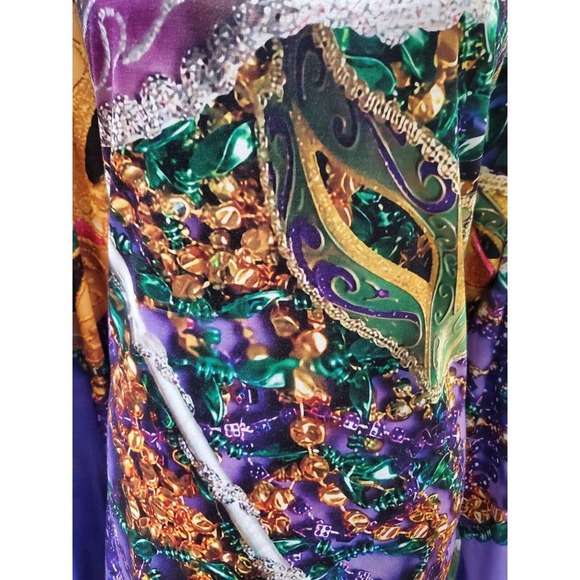 Womens Multicolor Geomatric Long Sleeve Round Neck Casual Top Blouse Size 2XL - Picture 4 of 10